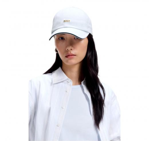 BOSS Cappellino Donna In Twill Di Cotone Con Logo In Metallo Regolabile Ari ME 50533367 Colore Celeste