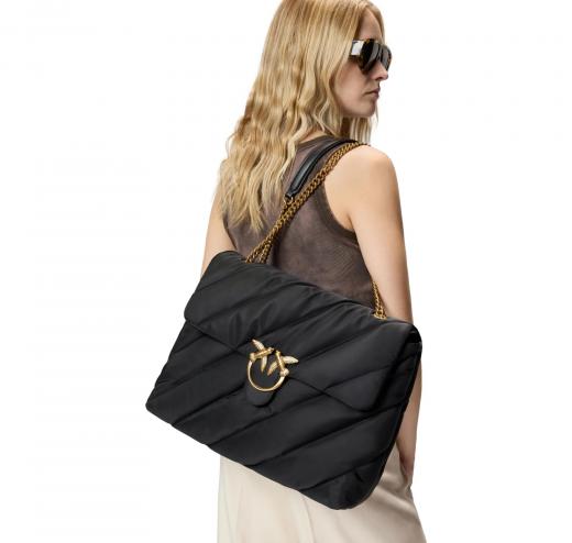 PINKO Borsa Donna Love Puff Extra In Nylon Trapuntato 103347 Colore Nero Z99Q