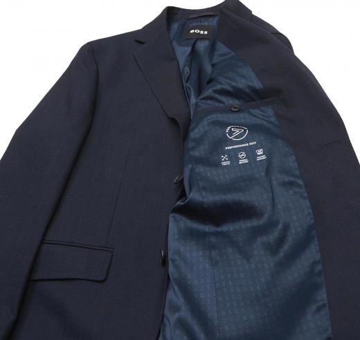 BOSS Abito Uomo Slim Fit Blu Navy P-HUGE 50561863 Tessuto Stretch