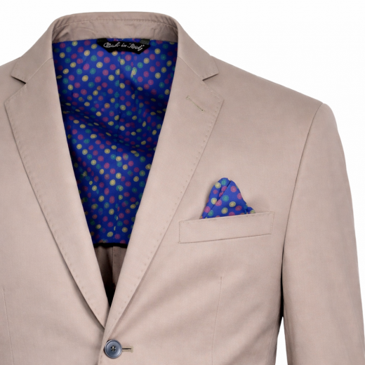 ALESSANDRO GILLES Abito Uomo Slim Fit Cotone Elasticizzato Chiaro Sfoderato A22C