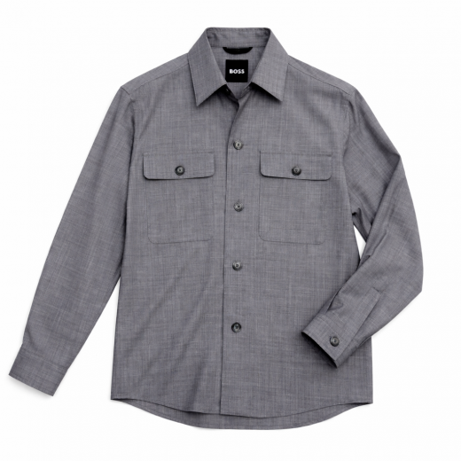 BOSS Sovracamicia Uomo Relaxed Fit In Lana Vergine Lavabile P Carper OS WG 262 50561628 Colore Grigio