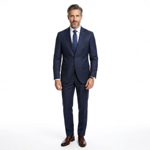 SARTORIA LATORRE Abito Uomo Blu Tramato DROP 8R MOD. AO88EF