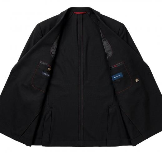 SIMBOLS Abito Uomo Doppiopetto Nero Drop 7 Elasticizzato Made in Italy