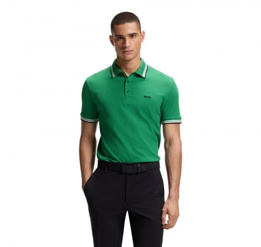 BOSS Polo Uomo Paddy In Pique Di Cotone Regular Fit 50469055 Colore Verde