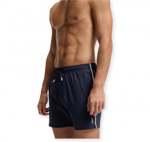 BOSS Boxer Da Mare Uomo Con Logo e Righe Iconic 50491594 Colore Blu Scuro