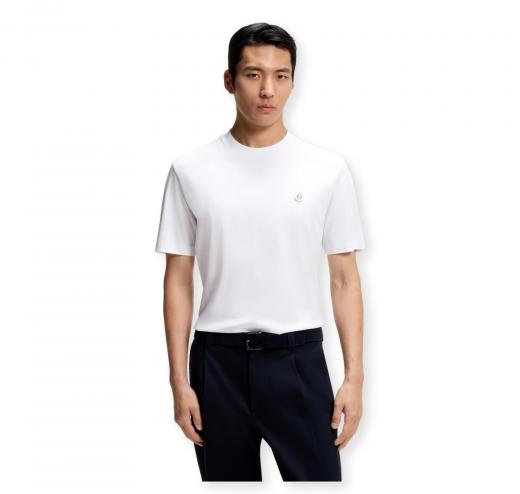 BOSS T Shirt Uomo In Cotone Mercerizzato Con Monogramma Double B C Taut 01 50555844 Colore Bianco