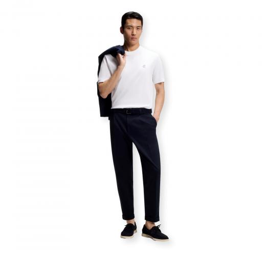 BOSS T Shirt Uomo In Cotone Mercerizzato Con Monogramma Double B C Taut 01 50555844 Colore Bianco