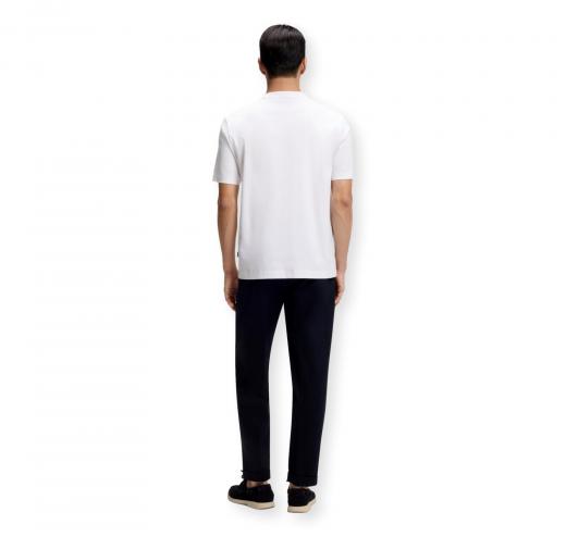 BOSS T Shirt Uomo In Cotone Mercerizzato Con Monogramma Double B C Taut 01 50555844 Colore Bianco