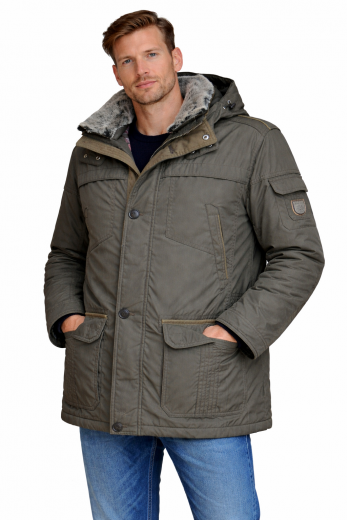 S4 OSPIG Giaccone Uomo Taglia Comoda Con Cappuccio Staccabile