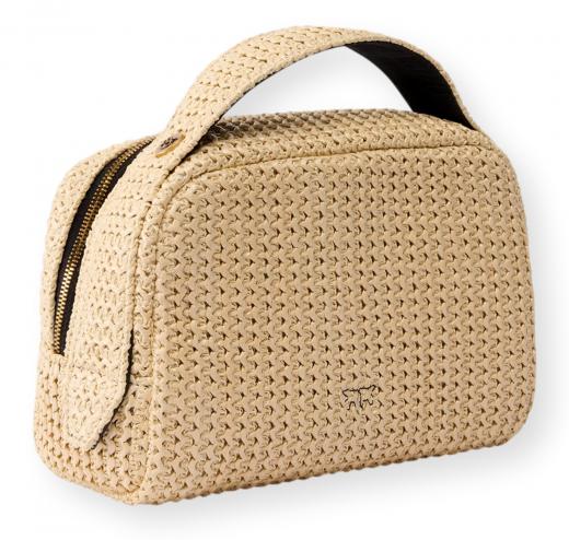 PINKO Necessaire Donna In Rafia 106717 Colore Paglia Beige HZ3Q