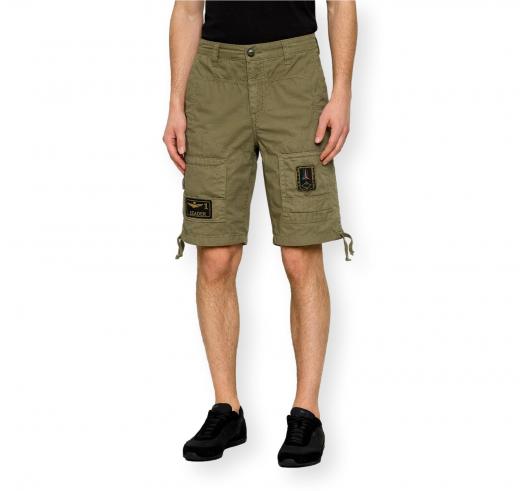 AERONAUTICA MILITARE Bermuda Uomo Cargo Con Patch e Tasche BE0041UCT01122 Colore Verde Scuro