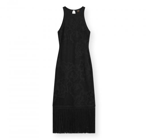 BOSS Vestito Donna Slim Fit Con Motivo Floreale e Orlo Con Frange C Farseille 50559734 Colore Nero