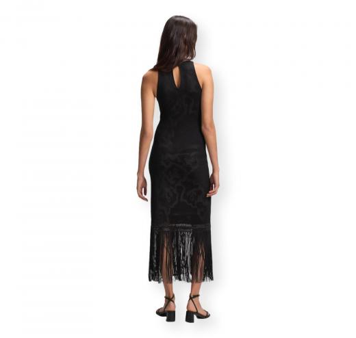 BOSS Vestito Donna Slim Fit Con Motivo Floreale e Orlo Con Frange C Farseille 50559734 Colore Nero