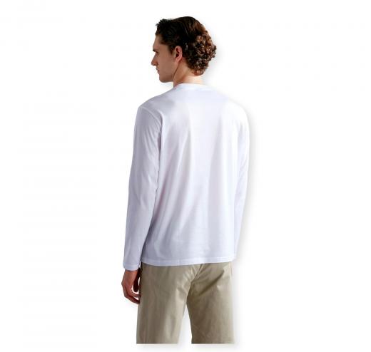 PAUL SHARK T Shirt Uomo Manica Lunga Shark Badge Regular Fit C0P1093 Colore Bianco