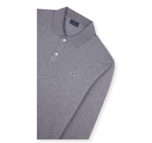 PAUL SHARK Polo Uomo Cotone Double Piqué Manica Lunga 99311003 Colore Grigio