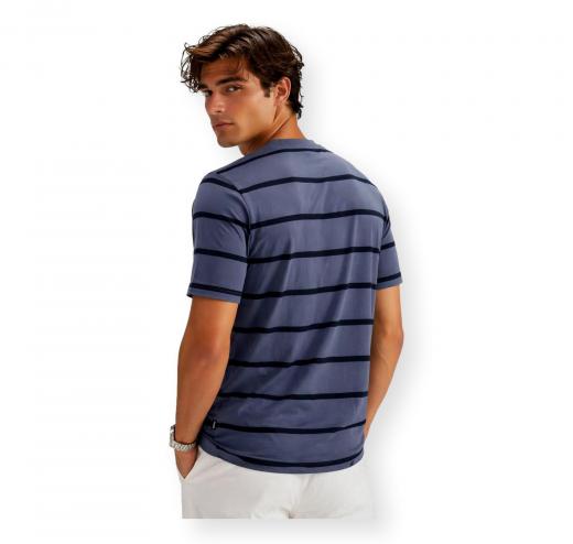 BOSS T Shirt Uomo In Cotone Mercerizzato Con Monogramma Double B C Taut 01 50555844 Colore Blu a Righe