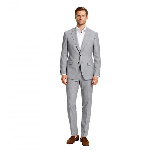 BOSS Abito Uomo Due Pezzi Slim Fit Misto Lana H-Huge 2Pcs Peak 50557273 Grigio Chiaro