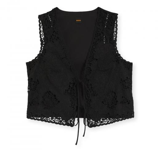 BOSS Gilet Donna Ricamato Con Chiusura a Cravatta C Irika 50556743 Colore Nero