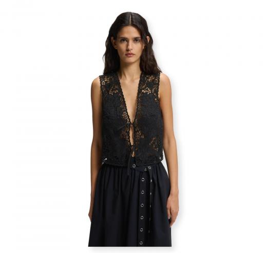 BOSS Gilet Donna Ricamato Con Chiusura a Cravatta C Irika 50556743 Colore Nero