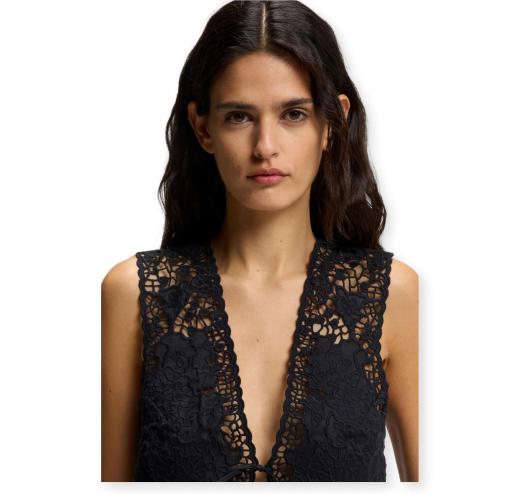 BOSS Gilet Donna Ricamato Con Chiusura a Cravatta C Irika 50556743 Colore Nero