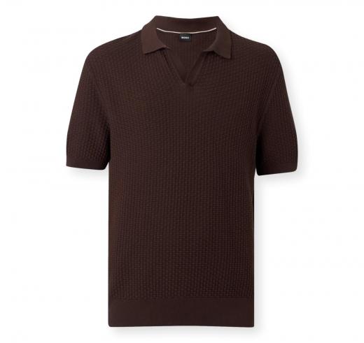 BOSS Polo Uomo In Cotone Elasticizzato Regular Fit H Natalo 50561613 Colore Marrone Scuro