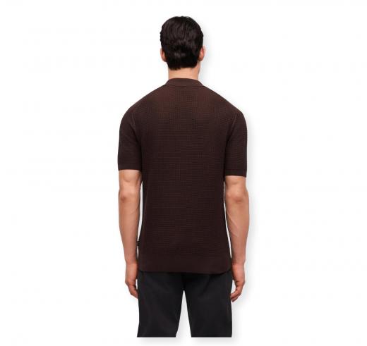 BOSS Polo Uomo In Cotone Elasticizzato Regular Fit H Natalo 50561613 Colore Marrone Scuro