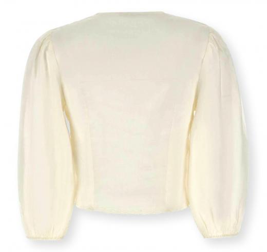 BOSS Blusa Donna Taglio Crop Con Orlo Merlettato C Briketta 50556734 Colore Avorio