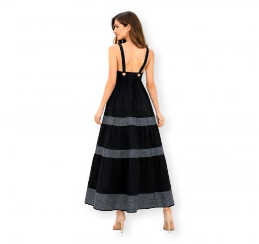 BOSS Abito Donna Lungo Svasato Schiena Scoperta C Dedil 50559087 Colore Nero