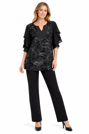 LISA KOTT COMPLETO PANTALONE DONNA CURVY STYLE PAILLETTES LK04972 MADE IN ITALY