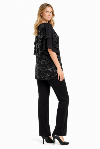 LISA KOTT COMPLETO PANTALONE DONNA CURVY STYLE PAILLETTES LK04972 MADE IN ITALY