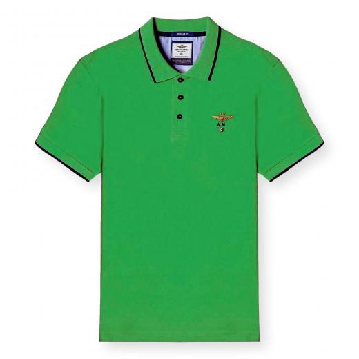 AERONAUTICA MILITARE Polo Uomo Basica In Cotone Manica Corta PO1308 Colore Verde Chiaro