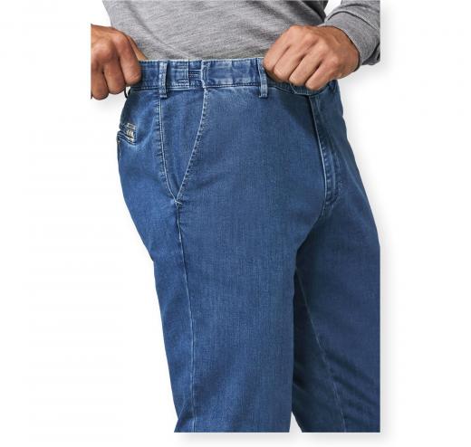 MEYER Pantalone Uomo Elasticizzato Travel Perfect Fit Oslo 1-4122/16 Colore Blu Denim