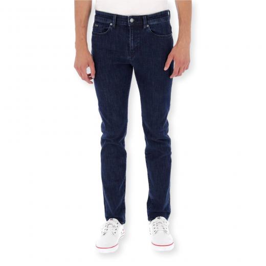 BOSS Jeans Pantalone Uomo Blu Scuro Slim Fit Cotone Stretch 50394638