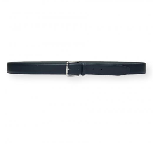 BOSS Cintura Uomo in Pelle Italiana con Fibbia Argento Navya St Sz35 50553388 Colore Blu