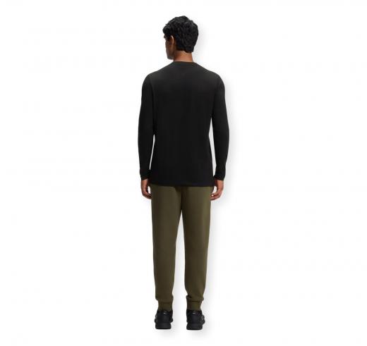 BOSS T shirt Uomo Manica Lunga In Cotone Elasticizzato Con Logo A Contrasto Tee Long 50506365 Colore Nero