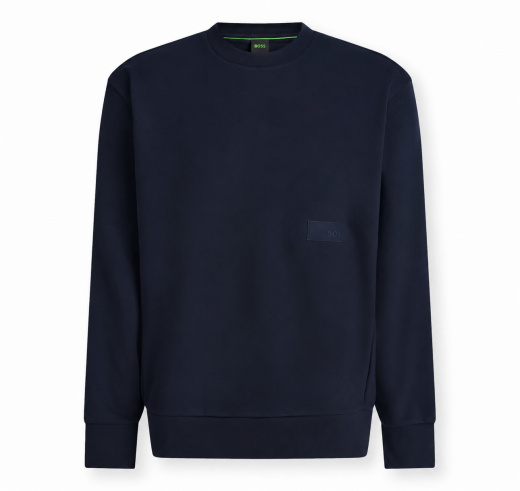 BOSS Felpa Uomo Girocollo In Cotone SW Crewneck 50564103 Colore Blu Scuro