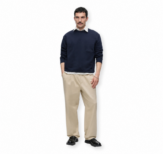 BOSS Felpa Uomo Girocollo In Cotone SW Crewneck 50564103 Colore Blu Scuro