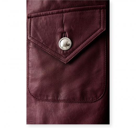 BOSS Giubbotto Donna in Pelle Con Bottoni Con Logo C Sakara 50562735 Colore Bordeaux