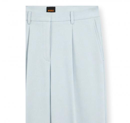 BOSS Pantalone Donna a Gamba Larga in Tessuto Elasticizzato C Tiwi2 50545580 Colore Celeste