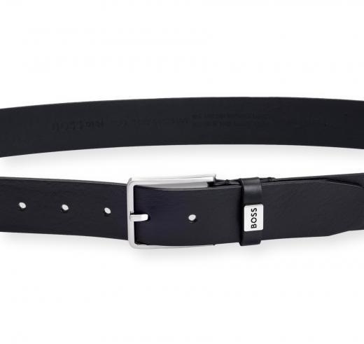 BOSS Cintura Uomo in Pelle Italiana con Fibbia Logo Elio Sz35 50529898 Colore Nero
