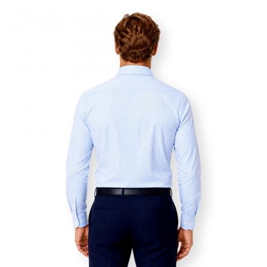 XACUS Camicia Uomo Active Shirt Tailor Fit a Righe 31643001 Bianco Celeste
