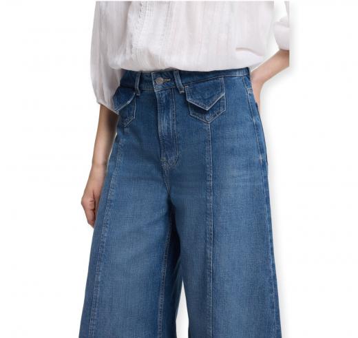 BOSS Jeans Donna a Gamba Larga con Lavaggio Vintage JANE HR 50564408 Blu