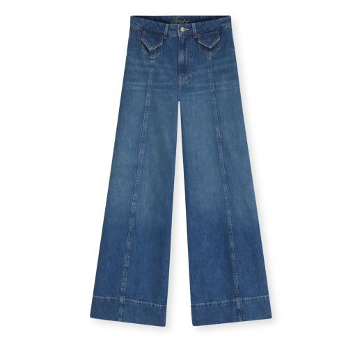 BOSS Jeans Donna a Gamba Larga con Lavaggio Vintage JANE HR 50564408 Blu