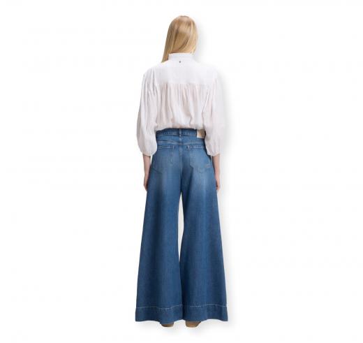 BOSS Jeans Donna a Gamba Larga con Lavaggio Vintage JANE HR 50564408 Blu