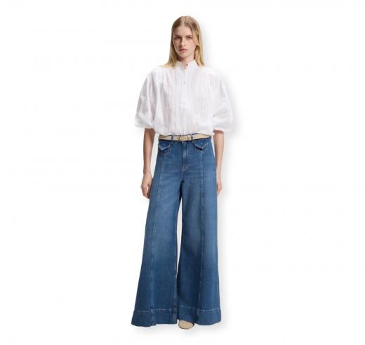 BOSS Jeans Donna a Gamba Larga con Lavaggio Vintage JANE HR 50564408 Blu