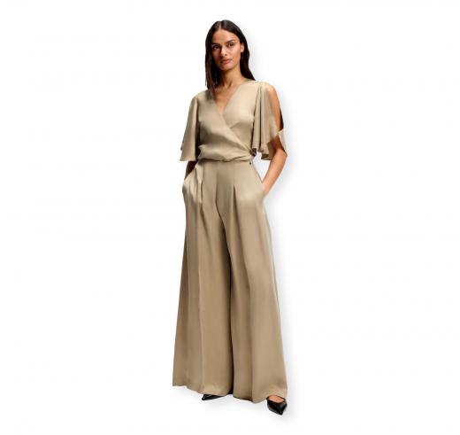 BOSS Camicetta Donna con Parte Anteriore Incrociata e Maniche a Kimono C Bireni 50564270 Colore Beige