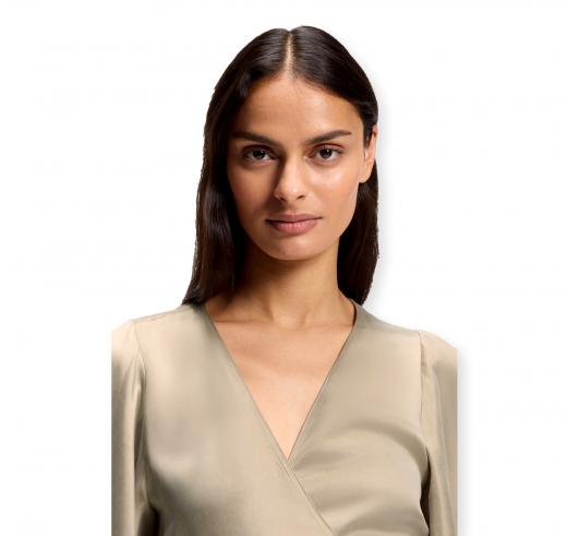 BOSS Camicetta Donna con Parte Anteriore Incrociata e Maniche a Kimono C Bireni 50564270 Colore Beige