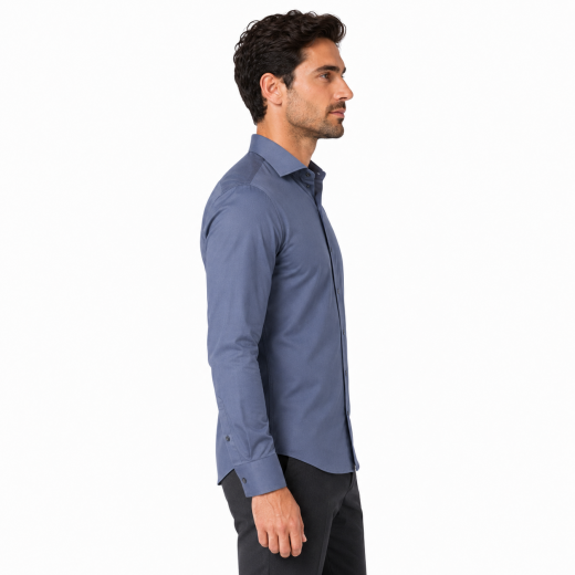 XACUS Camicia Uomo Active Shirt Tailor Fit 31722733 Grigio Stretch Tecnico