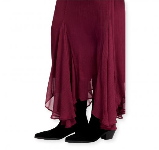 BOSS Gonna Donna Midi Asimmetrica in Crepe Drappeggiato C Vilezia 50564710 Colore Bordeaux