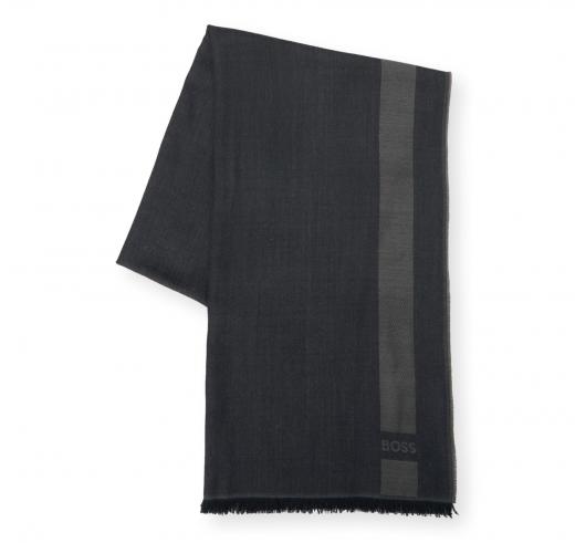 BOSS Sciarpa Uomo in Misto Lana con Frange Eryk 70x180 50547659 Colore Grigio